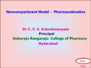 Noncompartment Model - Pharmacokinetics