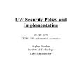 UW Security Policy and Implementation PowerPoint PPT Presentation