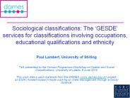 Sociological classifications: The 