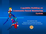 Capability-Building on Community-Based Monitoring System