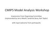 CMIP5 Model Analysis Workshop