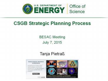 CSGB Strategic Planning Process