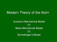 Modern Theory of the Atom PowerPoint PPT Presentation