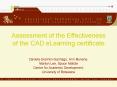 Assessment of the Effectiveness of the CAD eLearning certificate PowerPoint PPT Presentation