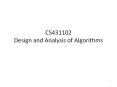 CS431102 Design and Analysis of Algorithms PowerPoint PPT Presentation