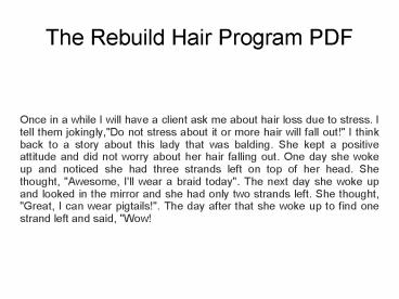 The Rebuild Hair Program PDF free Download