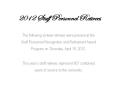 2012 Staff Personnel Retirees PowerPoint PPT Presentation