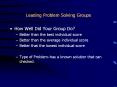Leading Problem Solving Groups PowerPoint PPT Presentation