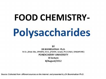 FOOD CHEMISTRY-