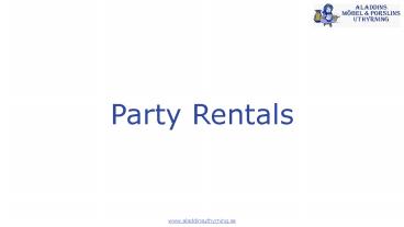 Party Rental in Stockholm