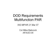 DOD Requirements Multifunction PAR