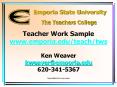 Teacher Work Sample at PowerPoint PPT Presentation