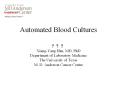 Automated Blood Cultures PowerPoint PPT Presentation