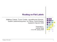 Matthew Caesar, Tyson Condie, Jayanthkumar Kannan,