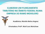 ELABORAR UM PLANEJAMENTO TRIBUT