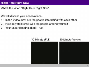 Right Here Right Now