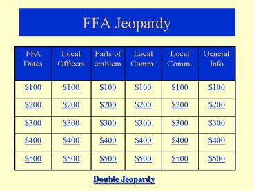 FFA Jeopardy