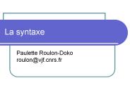 La syntaxe