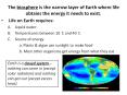 The biosphere is the narrow layer of Earth where life obtains the energy it needs to exist. PowerPoint PPT Presentation