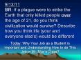 9/12/11 BR: If a plague were to strike the Earth that only killed people over the age of 21, do you think civilization would survive? Describe how you think life (your and everyone else's) would be different PowerPoint PPT Presentation
