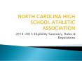 NORTH CAROLINA HIGH SCHOOL ATHLETIC ASSOCIATION PowerPoint PPT Presentation