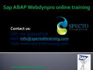 online training classes on sap abap webdynpro