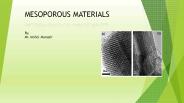 Mesoporous Materials