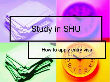 Study in SHU
