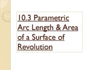 10.3 Parametric Arc Length