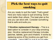 Pick the best ways to quit smoking