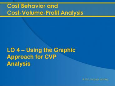 Cost Behavior and Cost-Volume-Profit Analysis