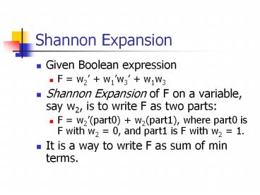 Shannon Expansion