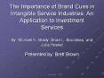 The Importance of Brand Cues in Intangible Service Industries: An Application to Investment Services By: Michael K. Brady, Brian L. Bourdeau, and Julia Heskel PowerPoint PPT Presentation