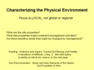 Characterizing the Physical Environment