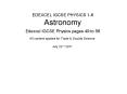 EDEXCEL IGCSE PHYSICS 1-6 Astronomy PowerPoint PPT Presentation
