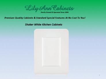 Shaker White Kitchen Cabinets