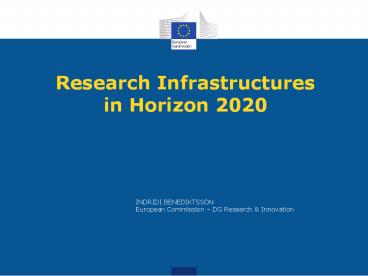 Research Infrastructures in Horizon 2020