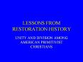 LESSONS FROM RESTORATION HISTORY PowerPoint PPT Presentation