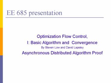 EE 685 presentation