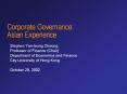 Corporate Governance: Asian Experience PowerPoint PPT Presentation