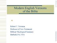 Modern English Versions of the Bible