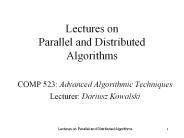 Lectures on Parallel and Distributed Algorithms