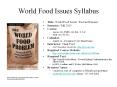 World Food Issues Syllabus PowerPoint PPT Presentation