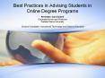 Best Practices in Advising Students in Online Degree Programs PowerPoint PPT Presentation