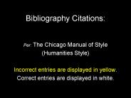 Bibliography Citations: