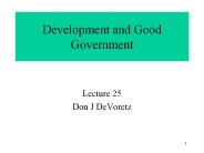 Development and Good Government