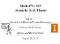 Math 476 / 567 Actuarial Risk Theory PowerPoint PPT Presentation
