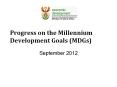 Progress on the Millennium Development Goals (MDGs) PowerPoint PPT Presentation