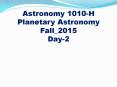 Astronomy 1010-H PowerPoint PPT Presentation