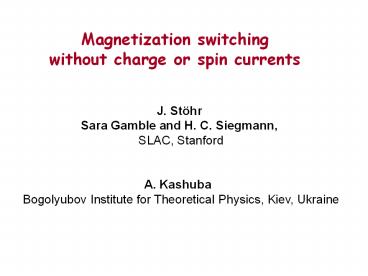 Magnetization switching